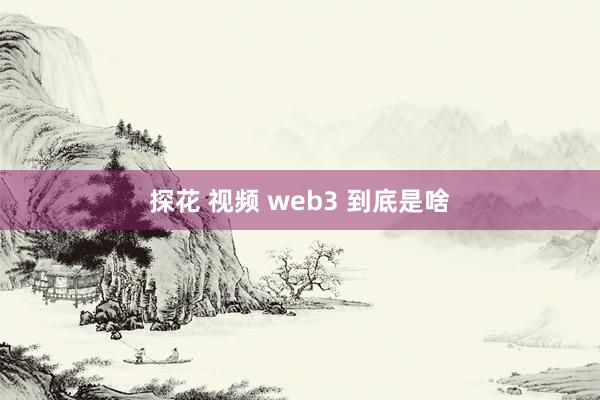 探花 视频 web3 到底是啥