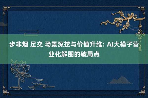 步非烟 足交 场景深挖与价值升维: AI大模子营业化解围的破局点